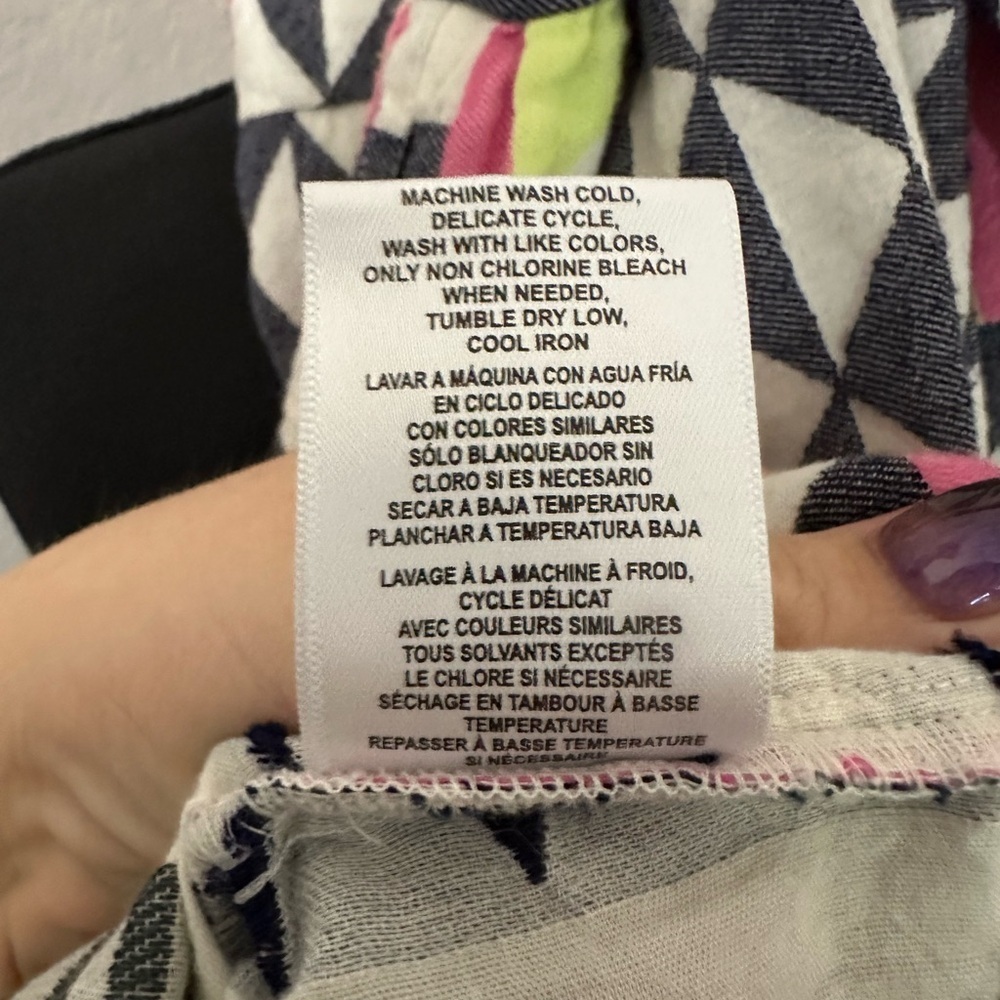 Velvet by Graham & Spencer Danica Short Tiered Neon Geo Jacquard Mini Dress - S - Picture 7 of 7